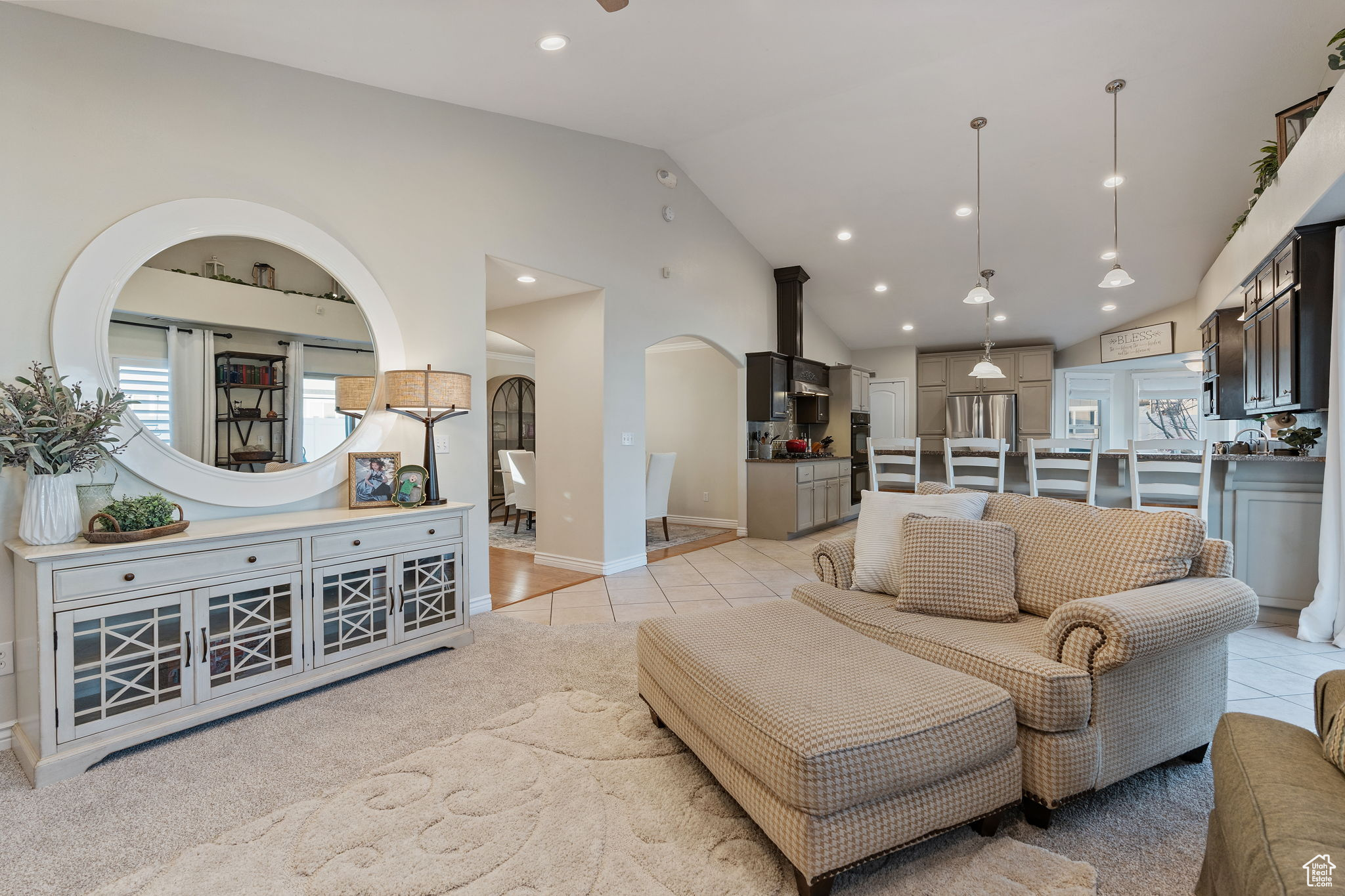 Large open concept floorplan. Generous sized kitchen, vaulted ceilings, can lights, abundant windows and natural light.
