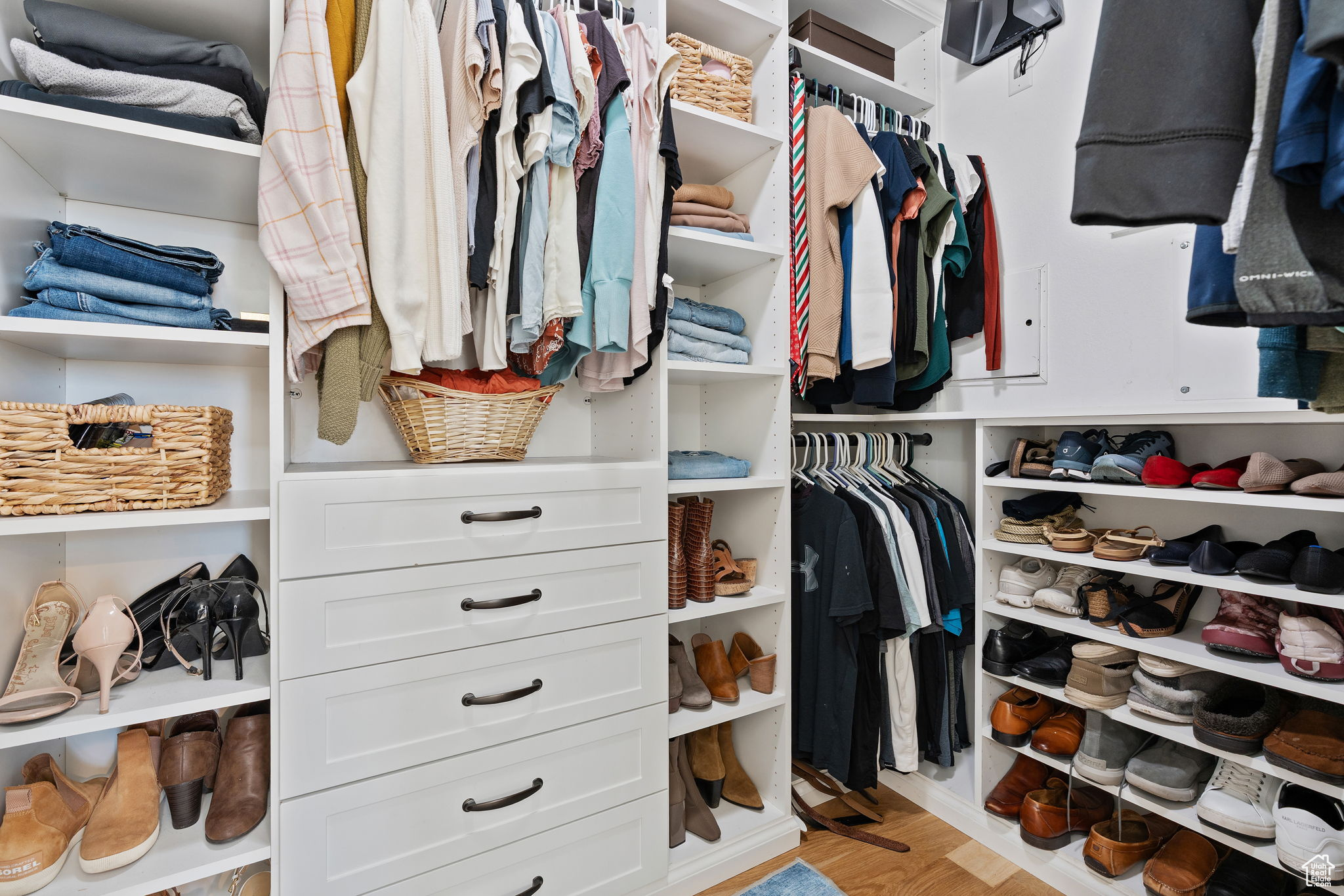 Walk in closet with access to attic storage!
