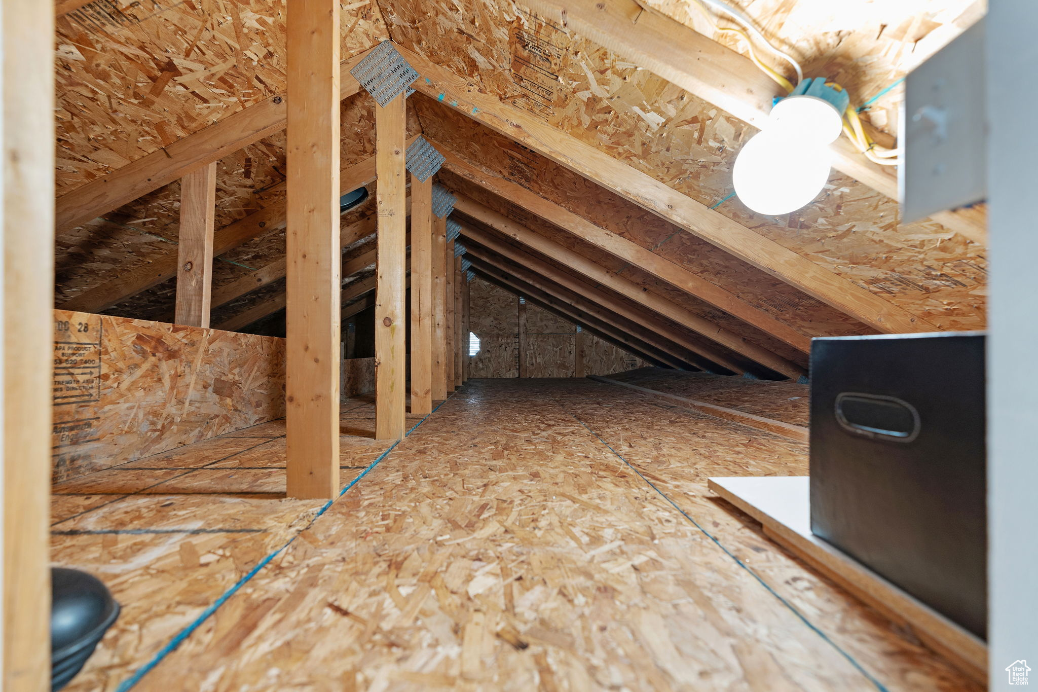 Walk in closet with access to attic storage!