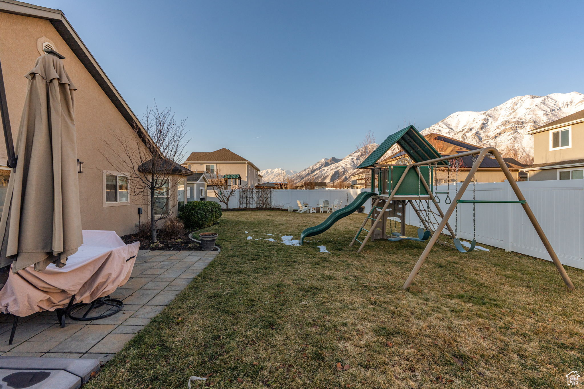 Large backyard.