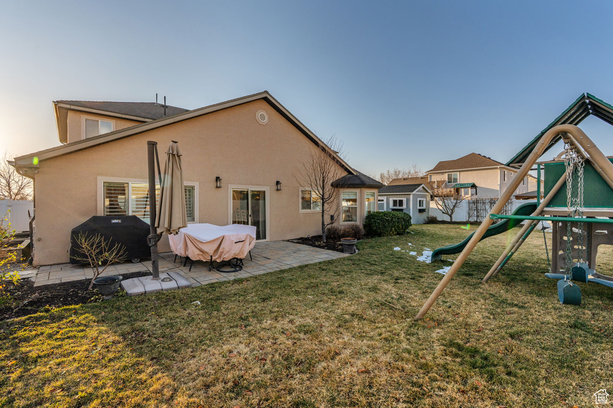 Large backyard.