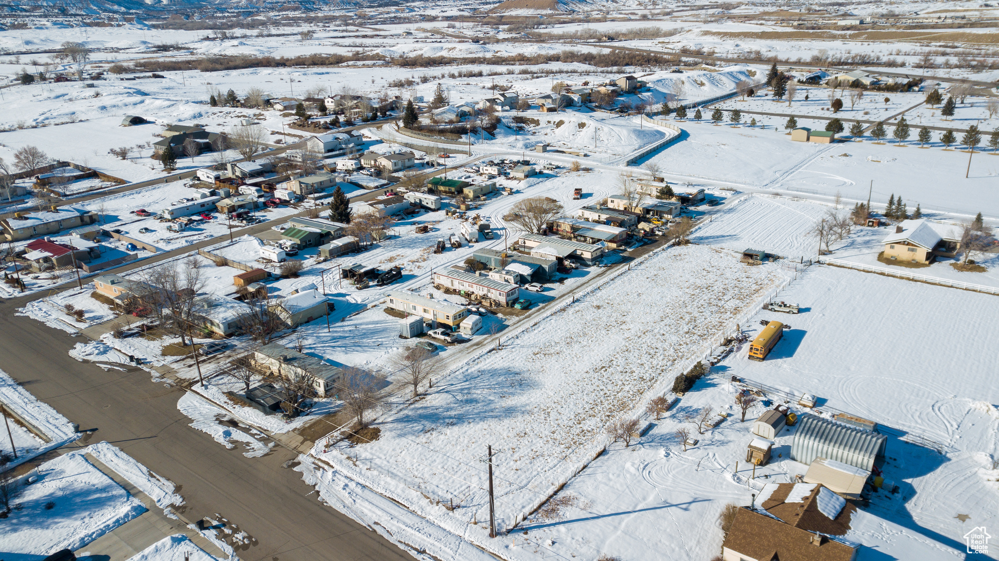 View of snowy aerial view