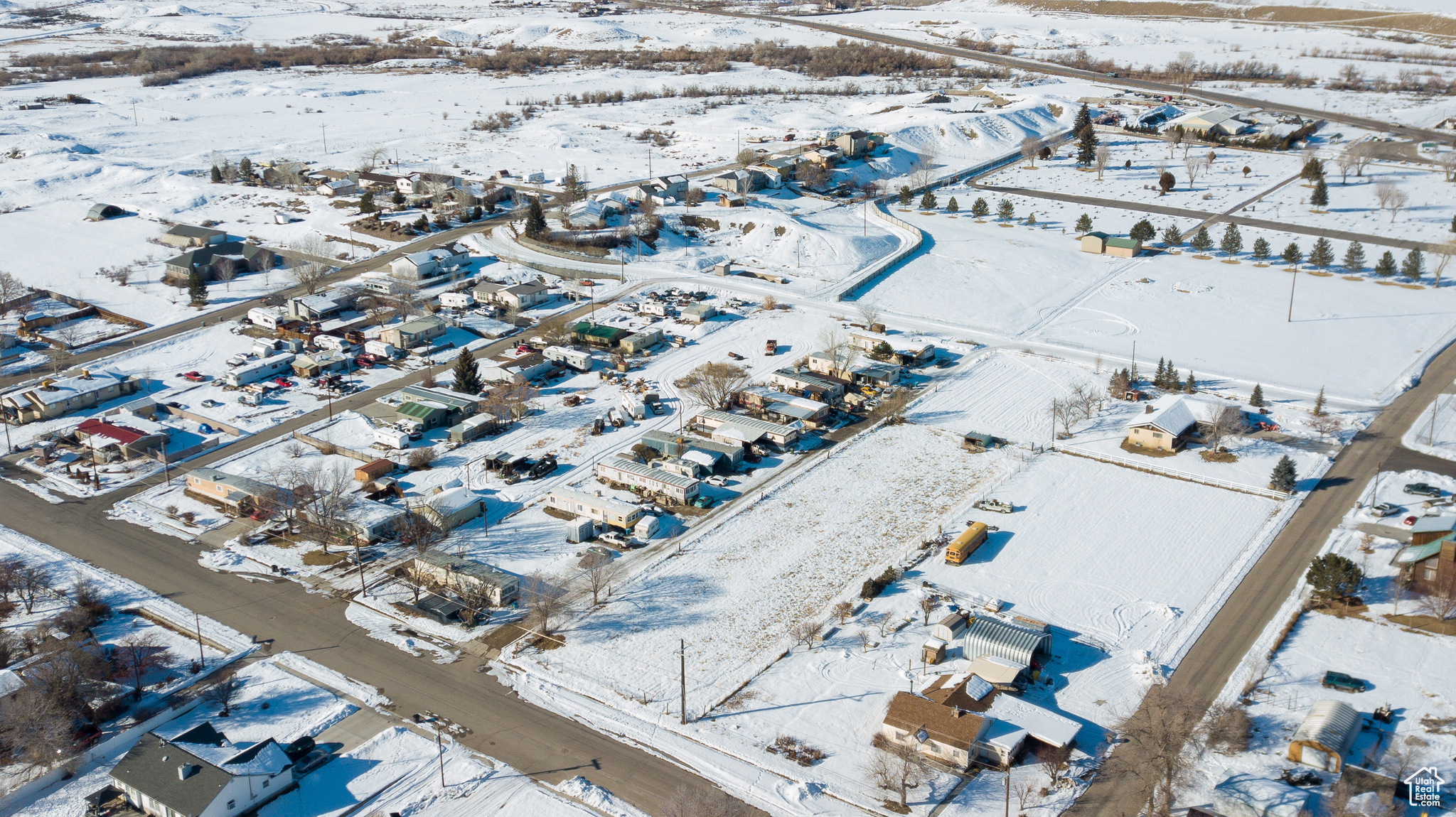 View of snowy aerial view
