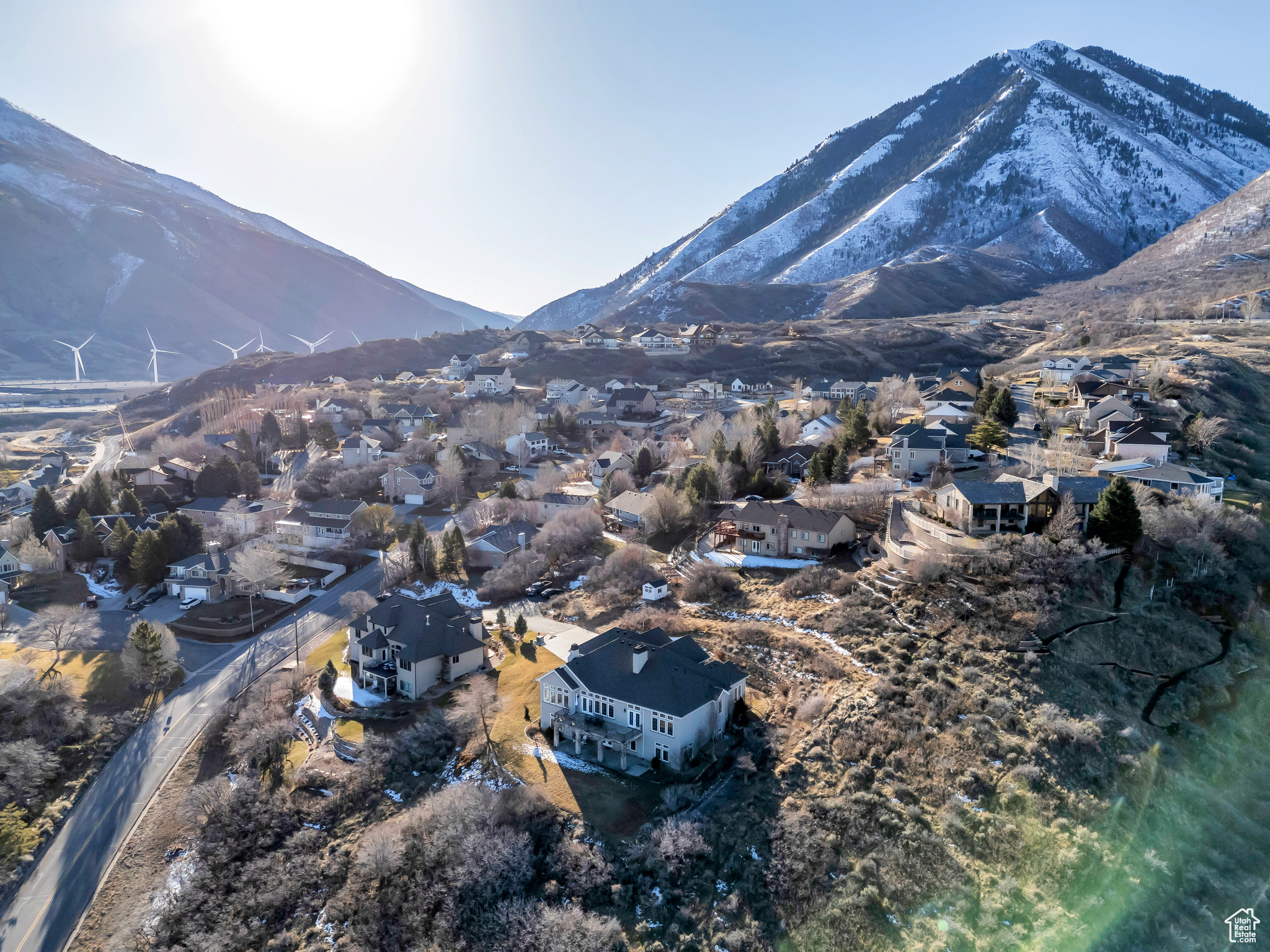 Mountain view featuring a residential view