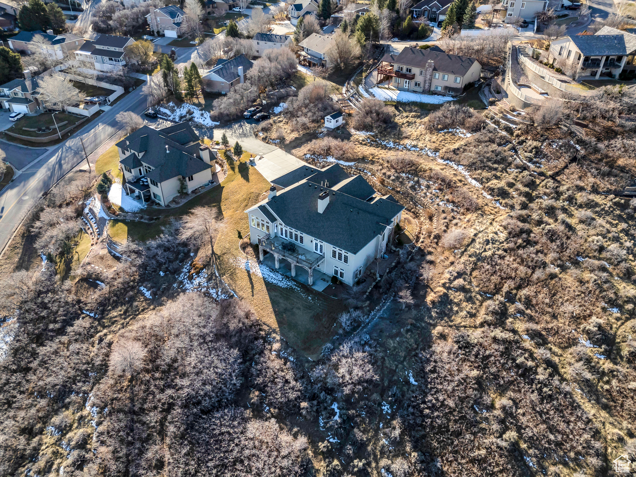 Drone / aerial view with a residential view