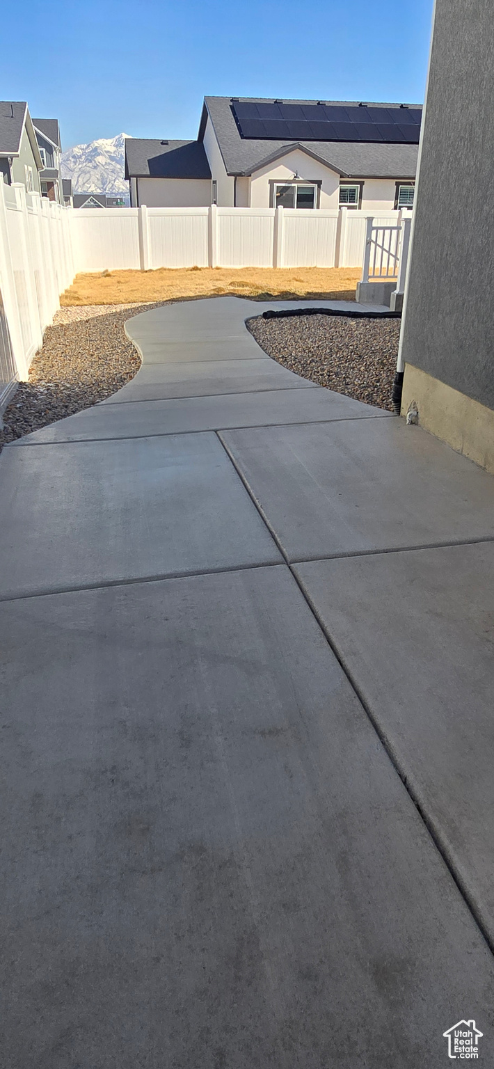 View of patio / terrace featuring a residential view and a fenced backyard