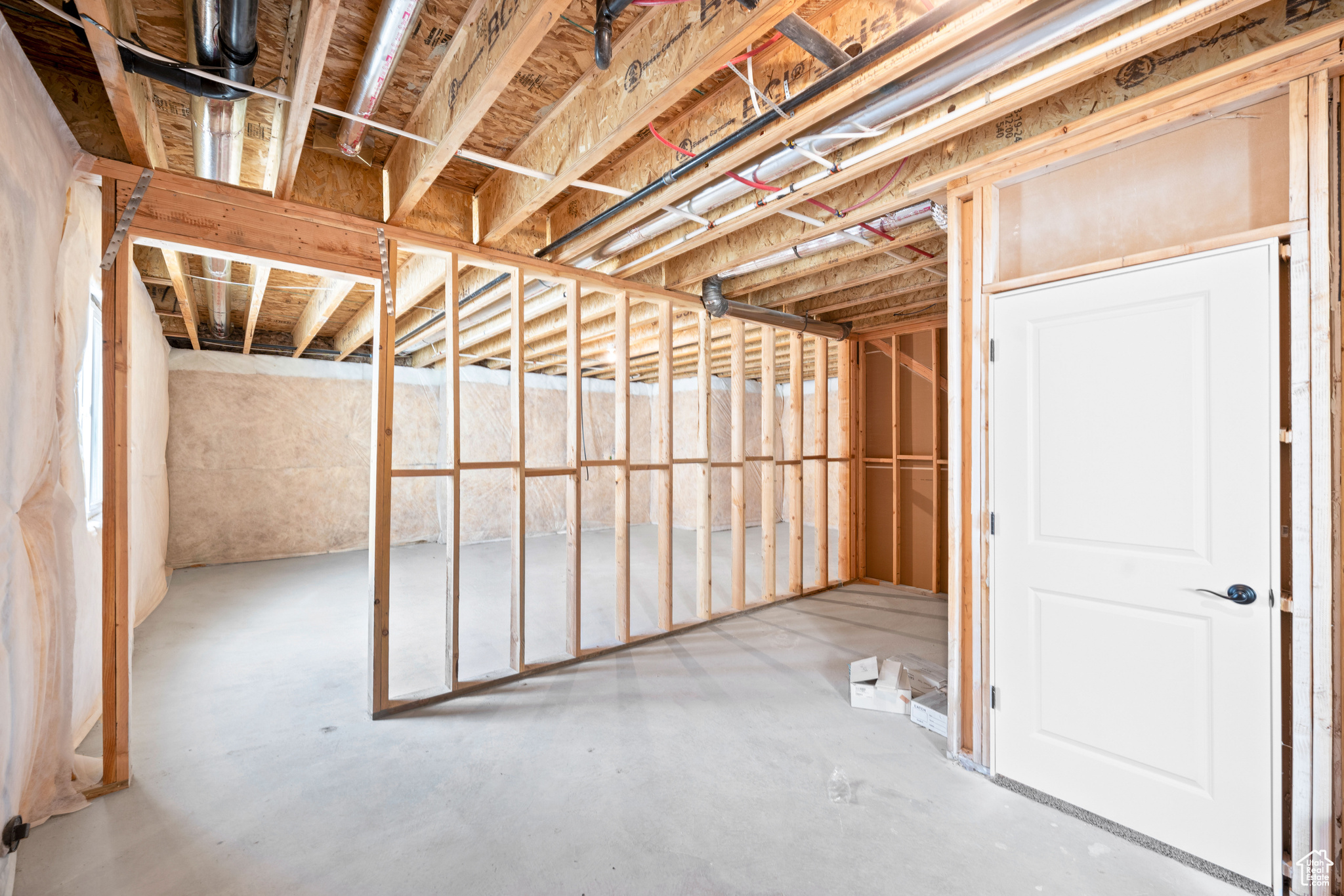 View of unfinished basement