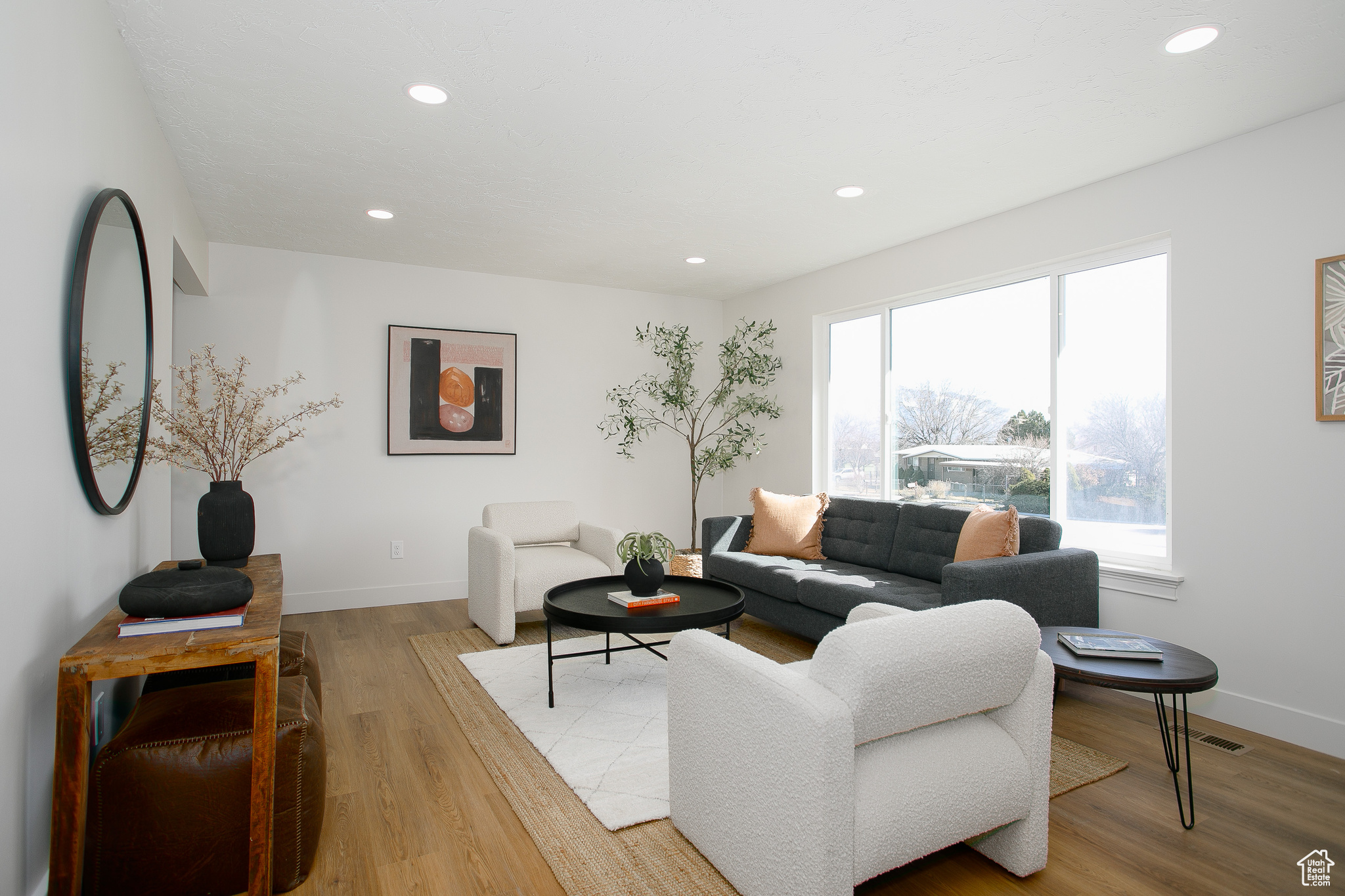 Inviting living room with tons of natural light