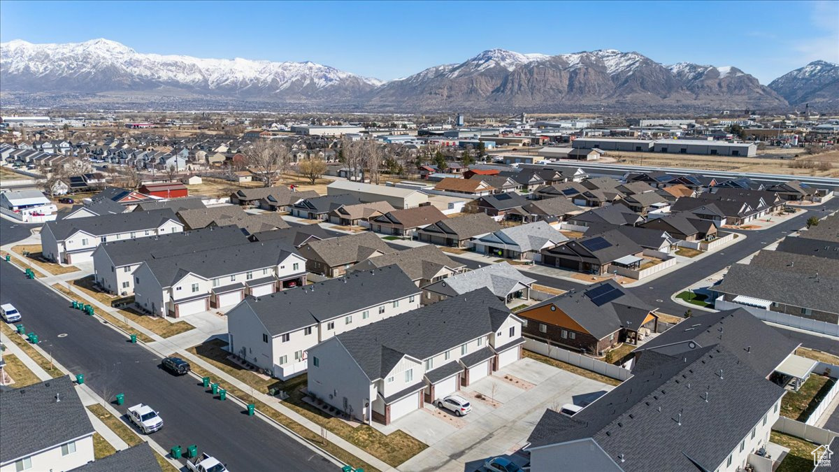 Bird's eye view with a mountain view and a residential view