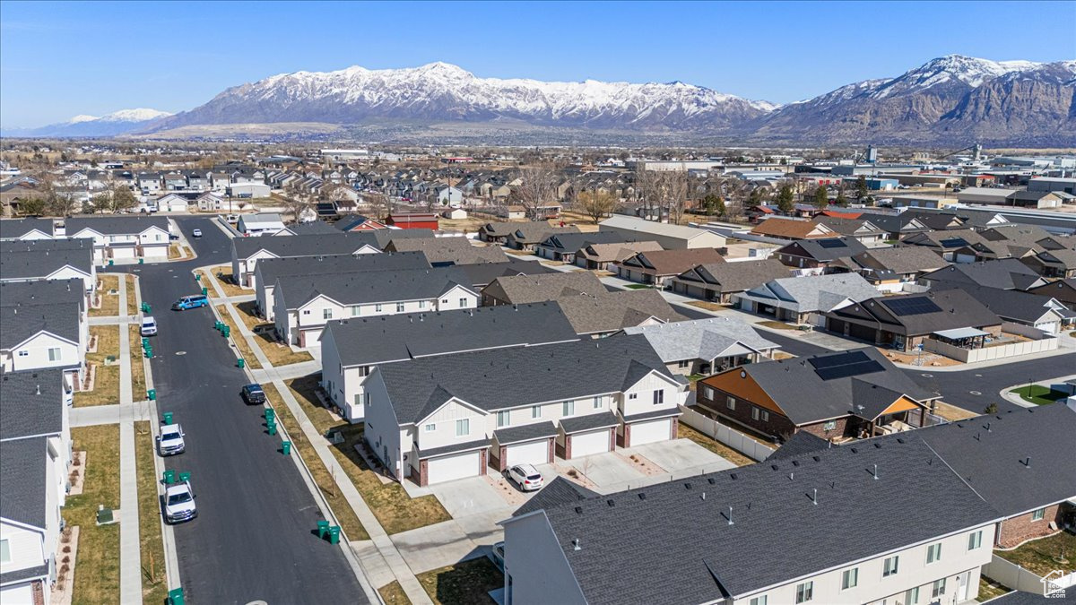 Aerial view with a mountain view and a residential view