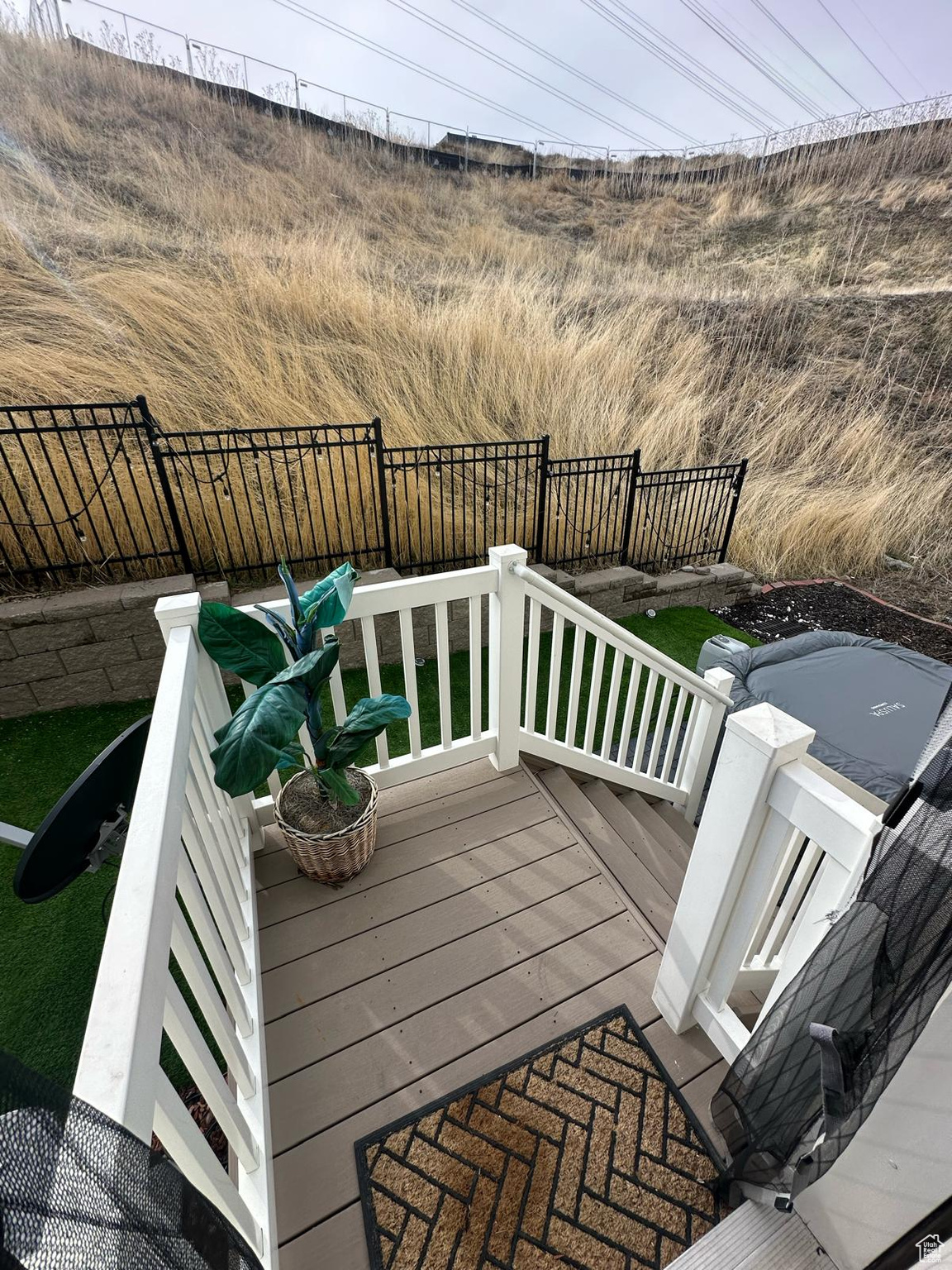 Wooden deck with fence