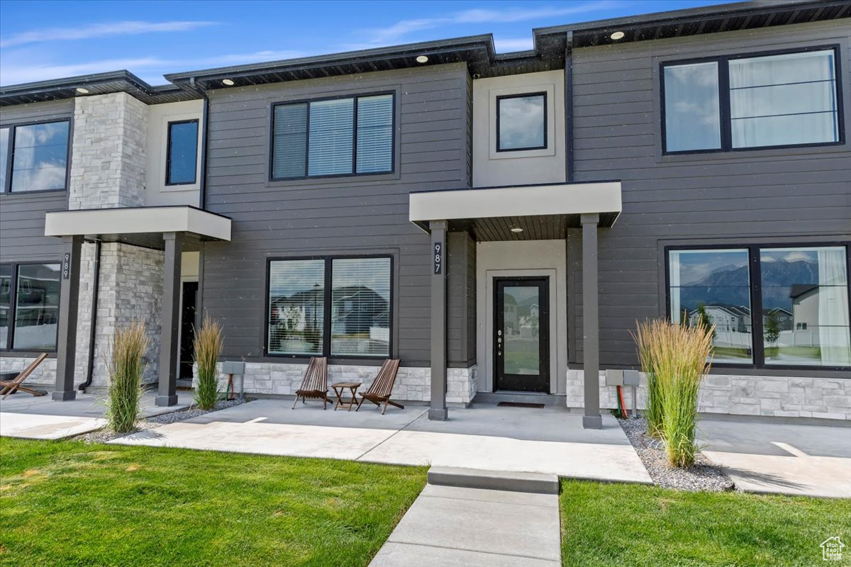 Multi unit property with stone siding