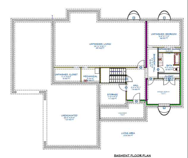Floor plan -unfinished basement plan option