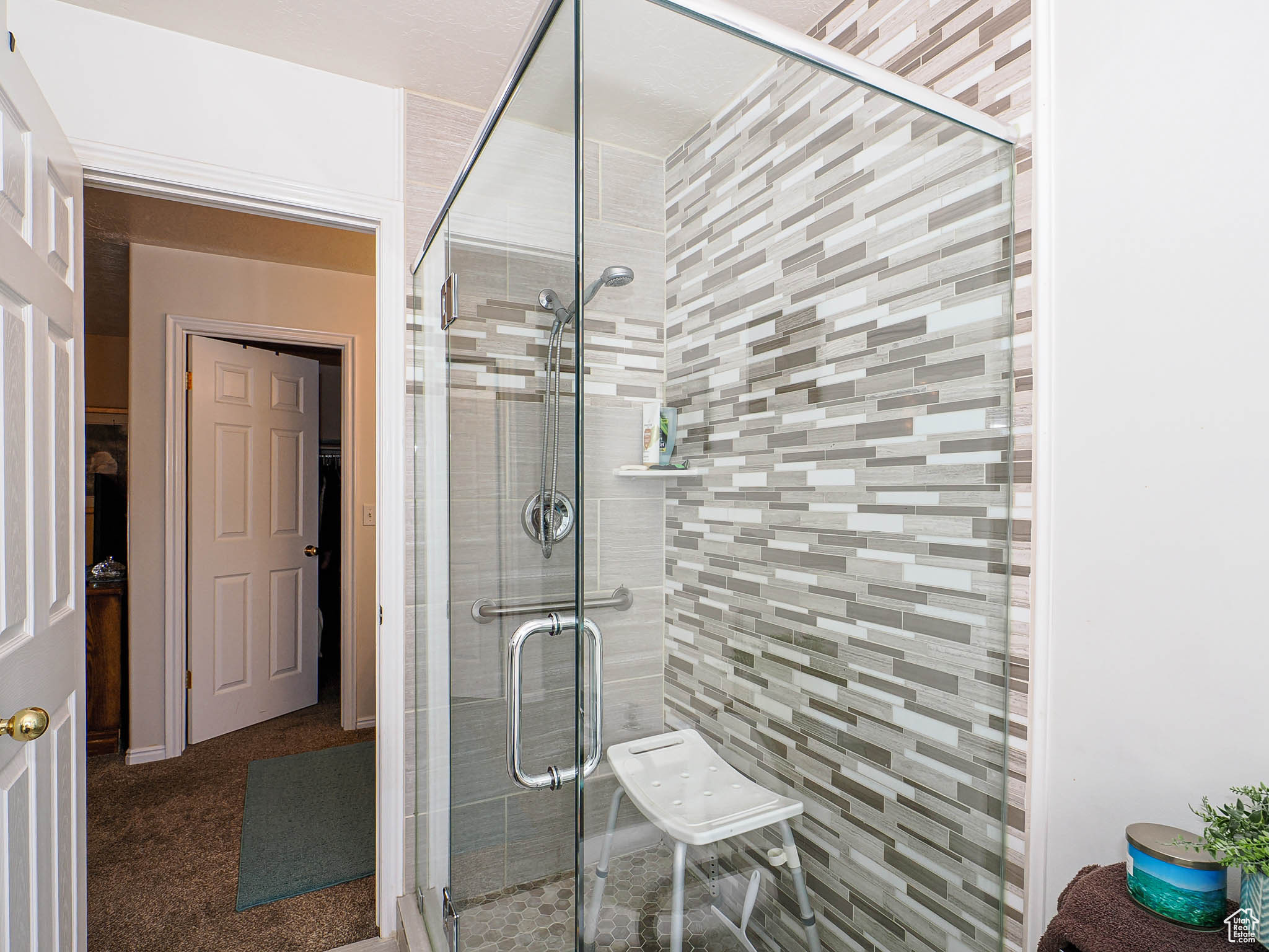 Bathroom with a shower stall