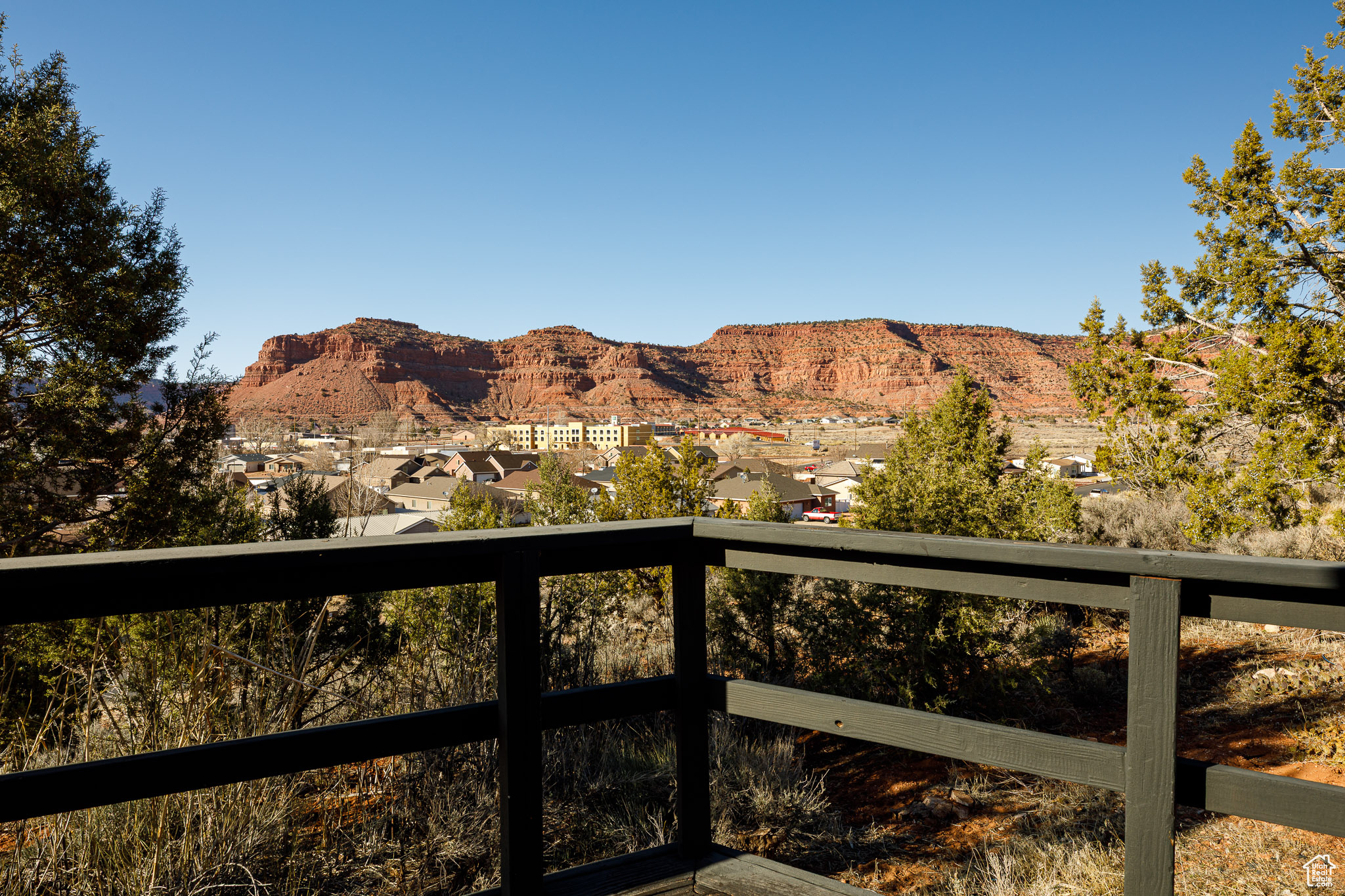 Property view of mountains featuring a residential view