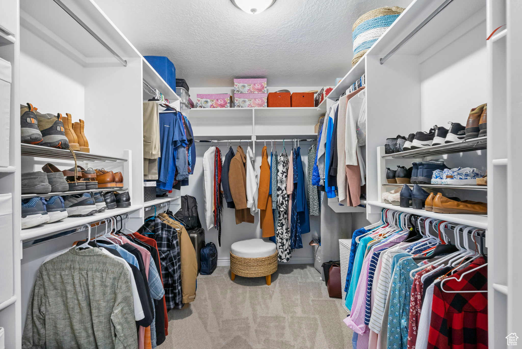 Walk in closet featuring carpet flooring