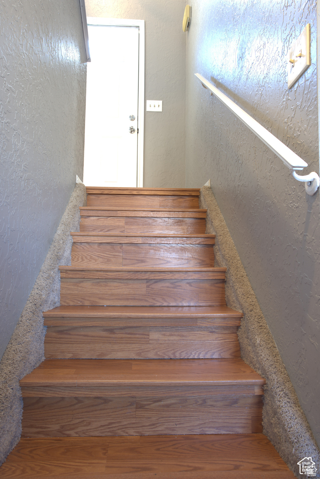 Stairway with a textured wall