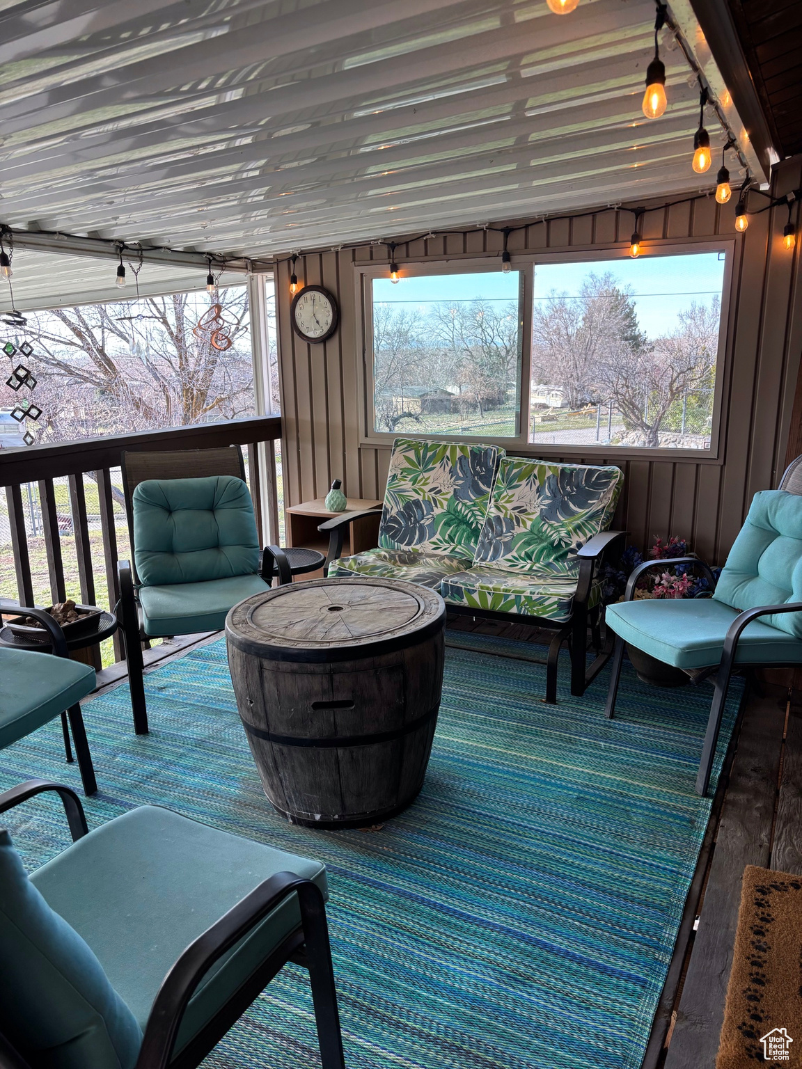 Exterior space with an outdoor hangout area