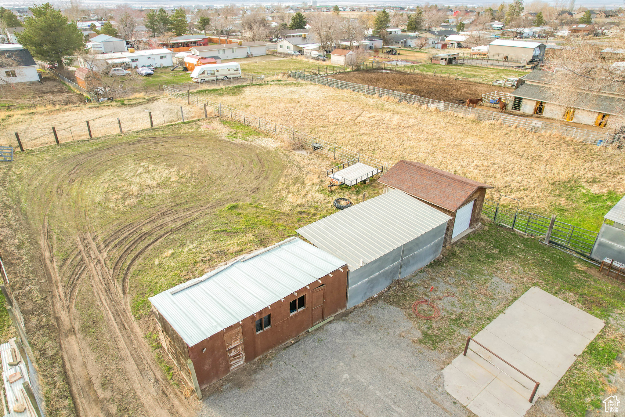 Drone / aerial view with a residential view