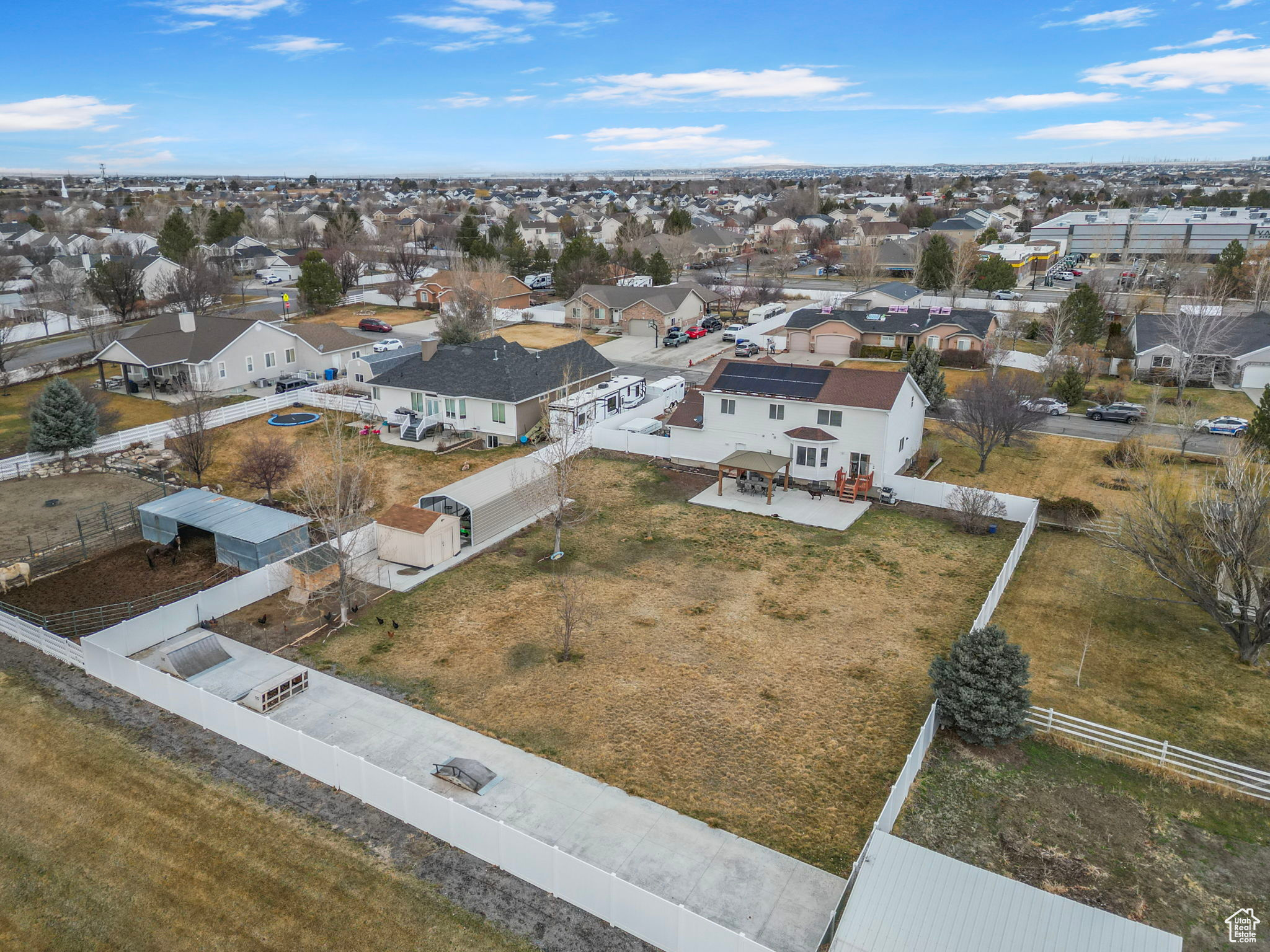 Aerial view with a residential view