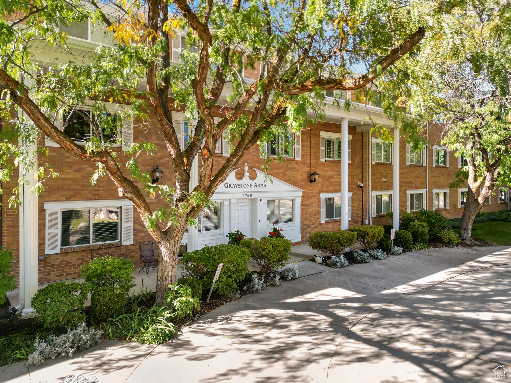 View of front of property featuring brick siding