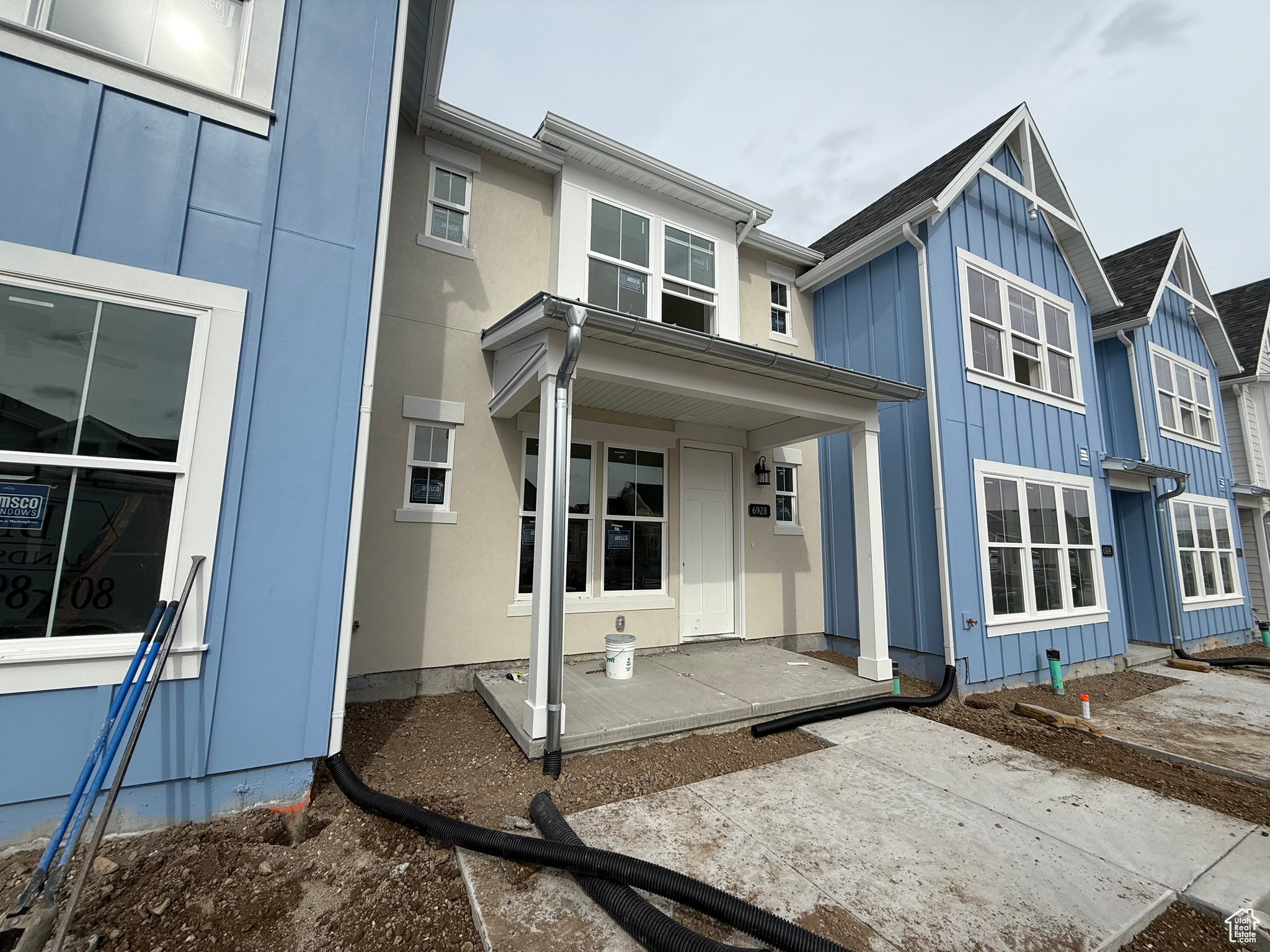 Exterior space featuring board and batten siding and a porch
