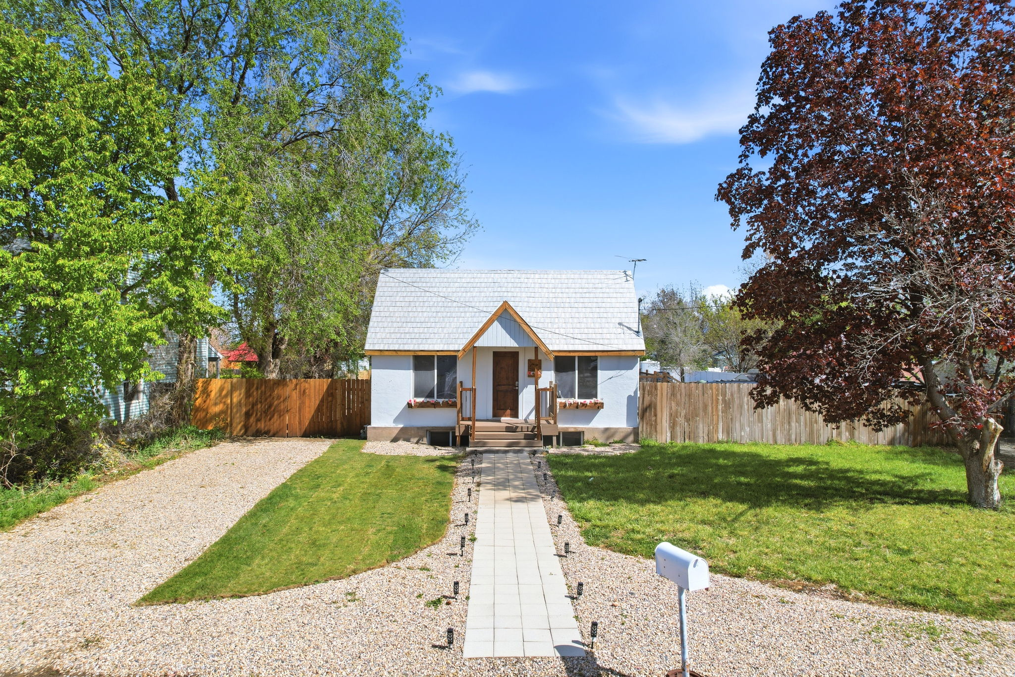 View of front of property featuring covered porch