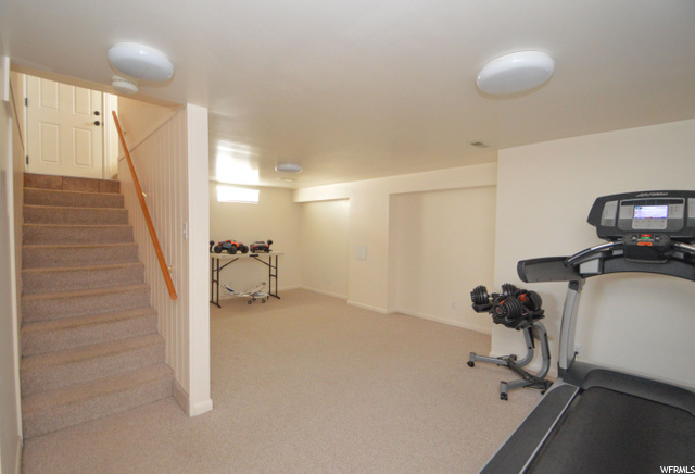 Stairs from Kitchen down to Basement Family Room