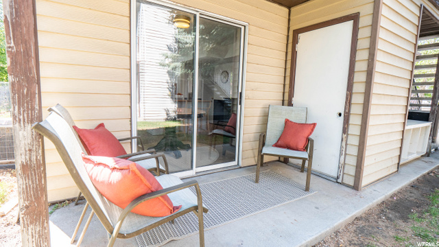 Back Patio with storage closet
