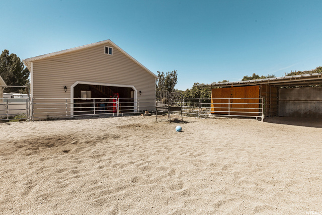 Horse area with view to large garage/shop