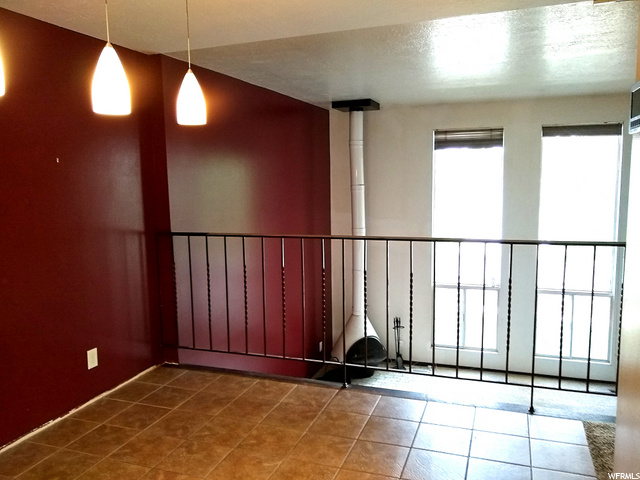 Look through the 2-story windows from the dining a