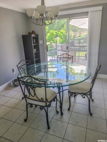 Dining room with deck access