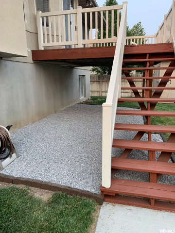 Deck with stairs to the back yard
