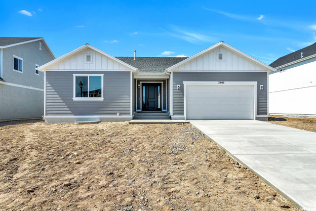 2393 S BLUE WATER LN 2535 Saratoga Springs, Utah This beautiful home is our largest, most popular single story home in the Lakeside at Talons Cove community. This home has beautiful upgraded white cabinets. Granite throughout. Upgraded appliances. Home is complete and ready to move in. Part of the SSOA Homeowners Association.
