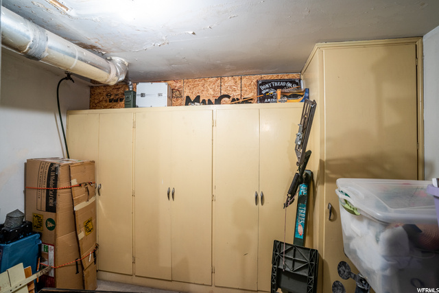 Downstairs storage in furnace room