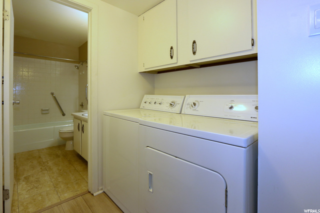 in unit laundry next to second bath