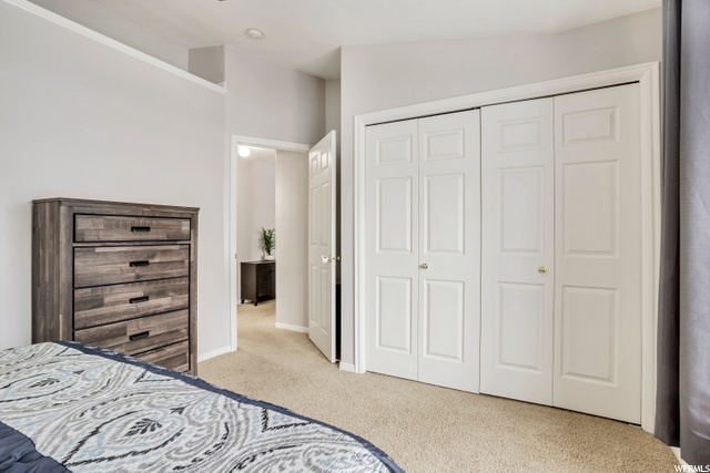 Large closet in master bedroom.