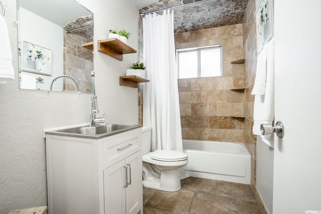 Bathroom with tile floor