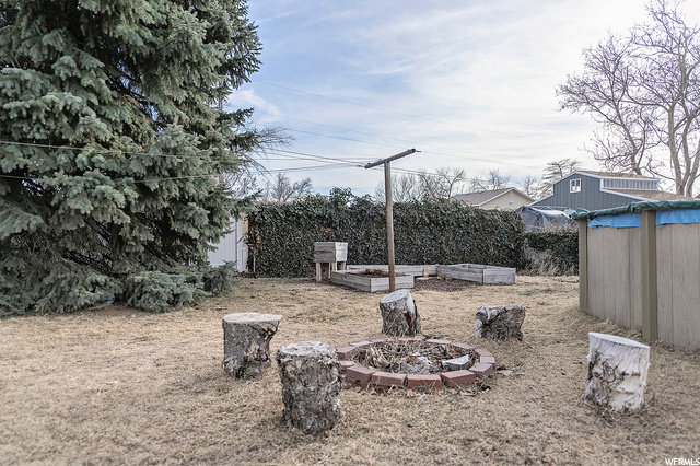 Garden boxes and firepit