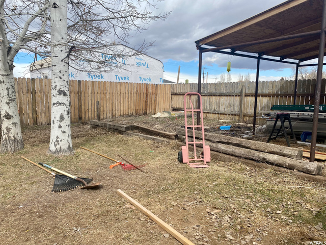Fully fenced in backyard