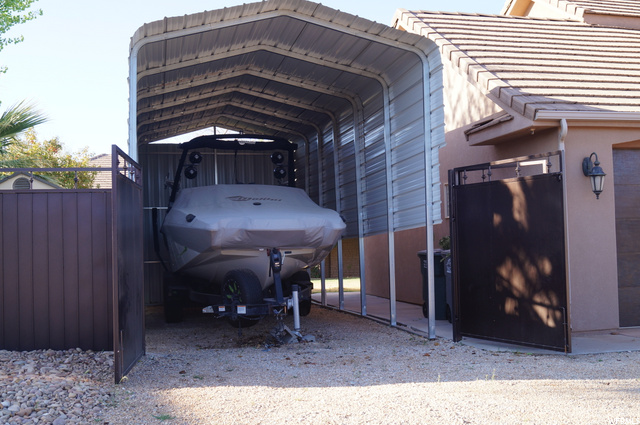 Boat Cover, metal security gate