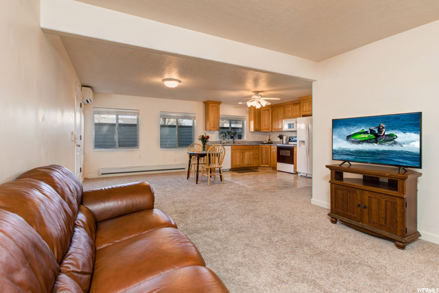 Downstairs Family Room, Dining Area and Kitchen