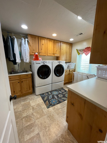 Laundry in basement