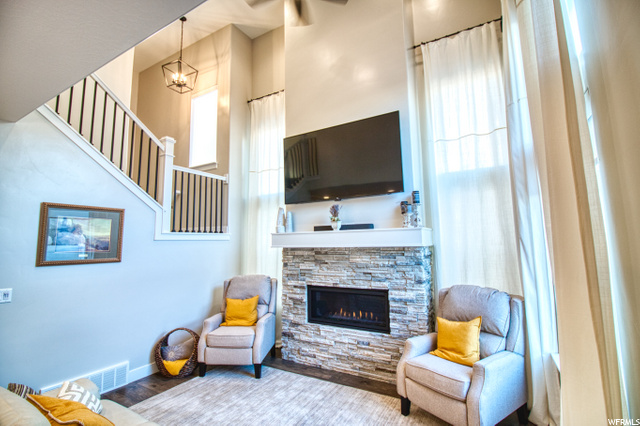 Cozy gas fireplace