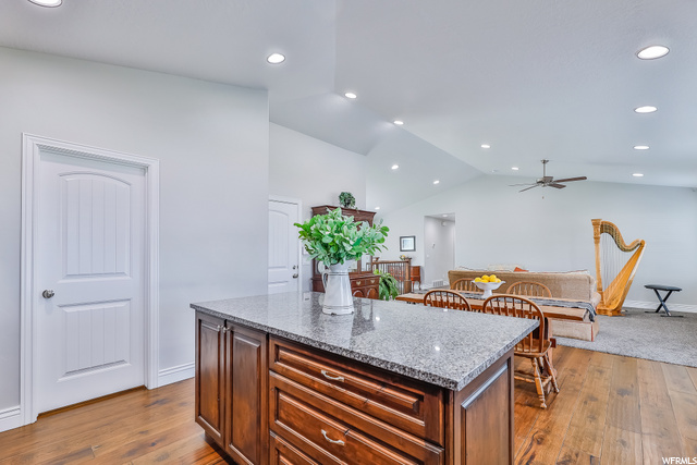 A large Island is perfect for Meal Prep or inform