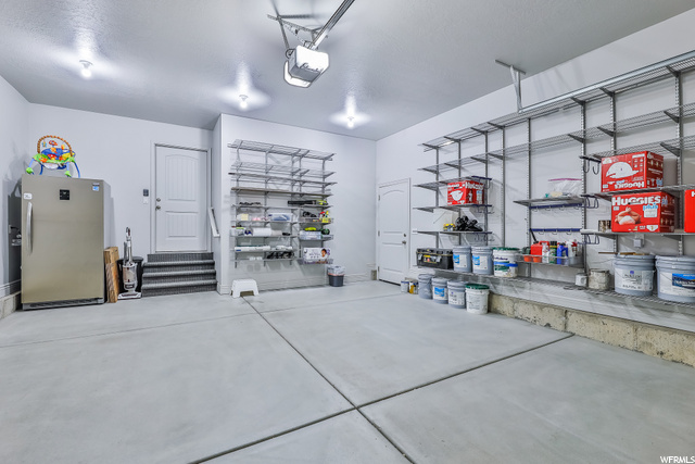 Finished Garage with Shelving
