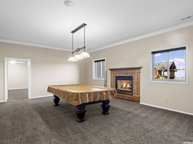 Family room with gas fireplace