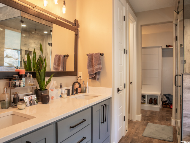 Master bathroom double vanity