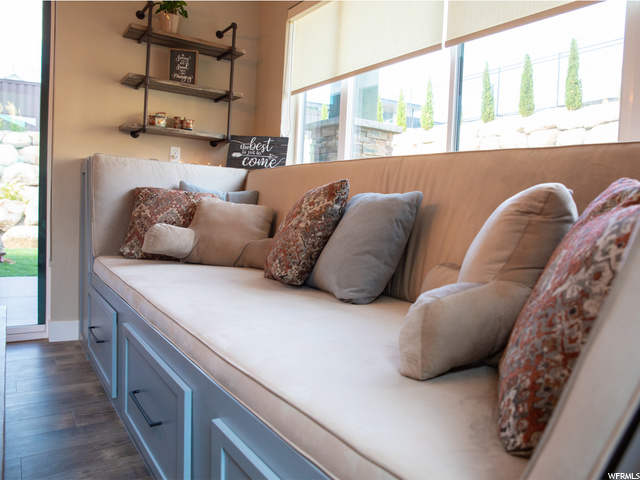 Custom bench seating in dining area