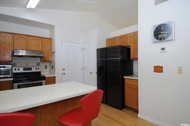 kitchen with door to garage